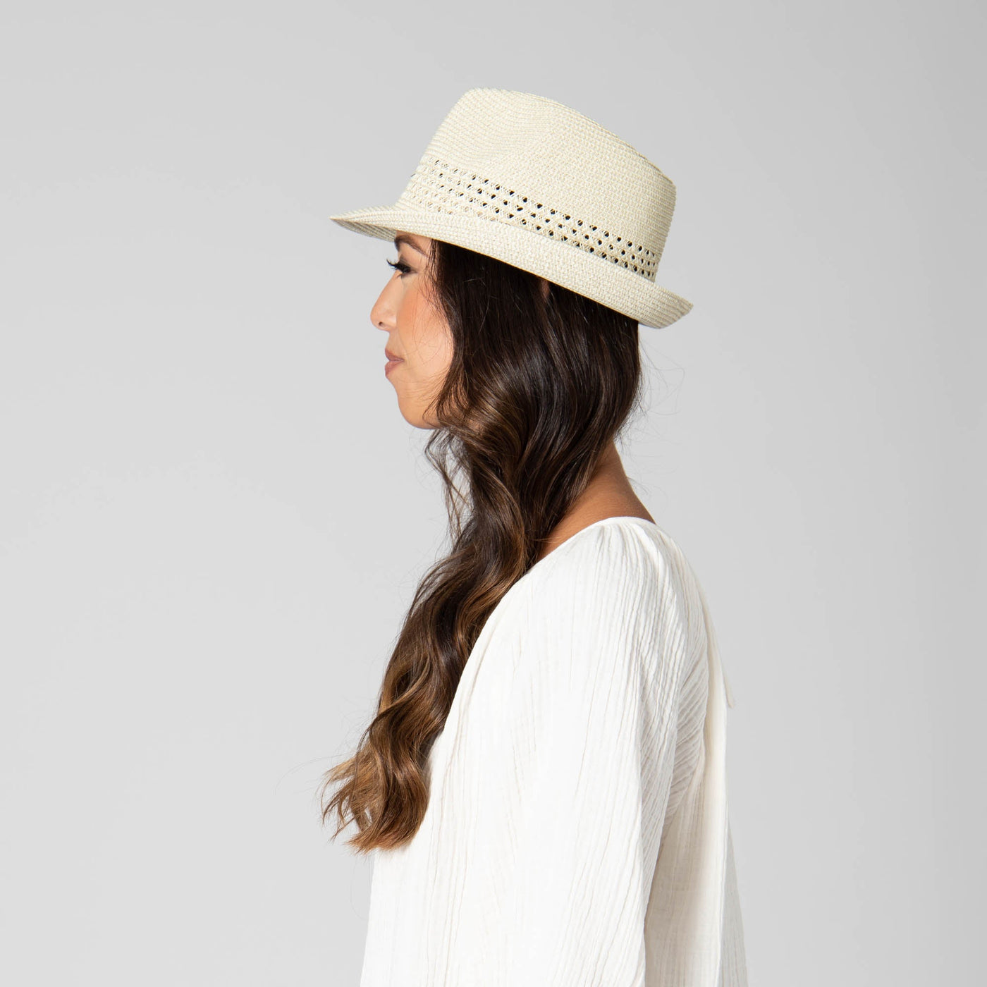 Everyday Fedora - Women's Fedora W/ Open Weave Inset