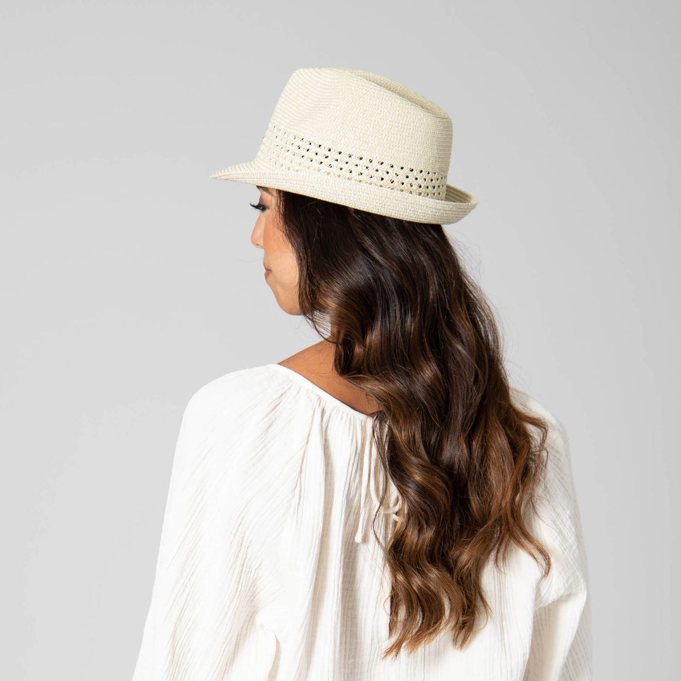 Everyday Fedora - Women's Fedora W/ Open Weave Inset