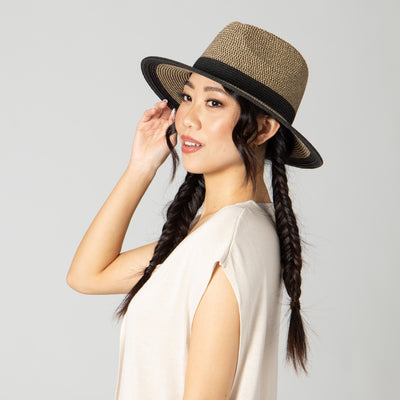 FEDORA - Women's Water Repellent Striped Fedora