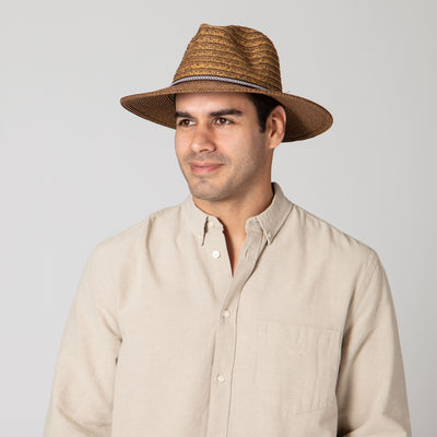 FEDORA - Men's Ultrabriad Panama With Jacquard Trim