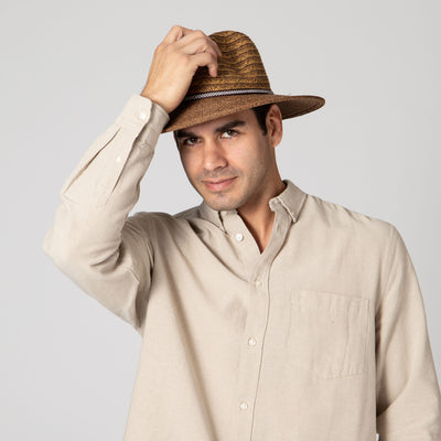 FEDORA - Men's Ultrabriad Panama With Jacquard Trim