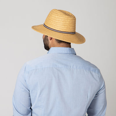 FEDORA - Men's Ultrabriad Panama With Jacquard Trim