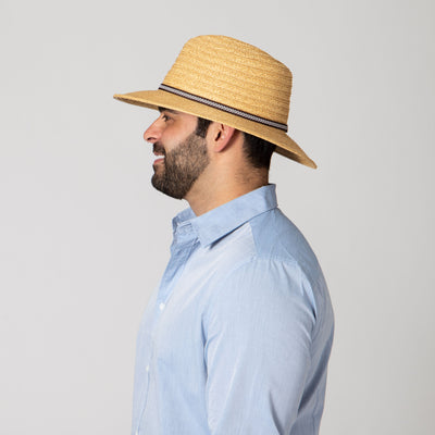 FEDORA - Men's Ultrabriad Panama With Jacquard Trim