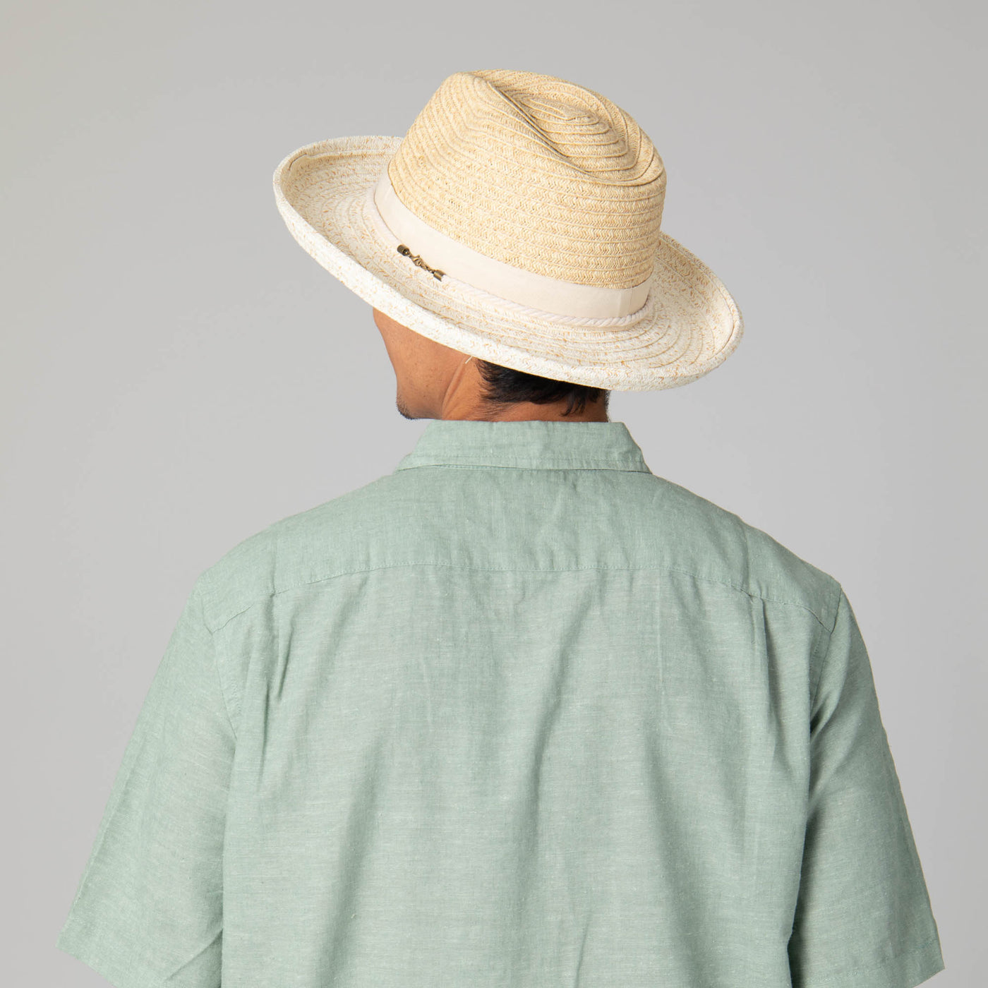 Mens Two Tone Ultrabraid Rolled Brim Fedora-FEDORA-San Diego Hat Company