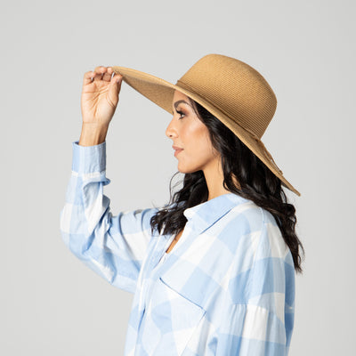 SUN BRIM - Women's Water Repellent Floppy Hat With Tie