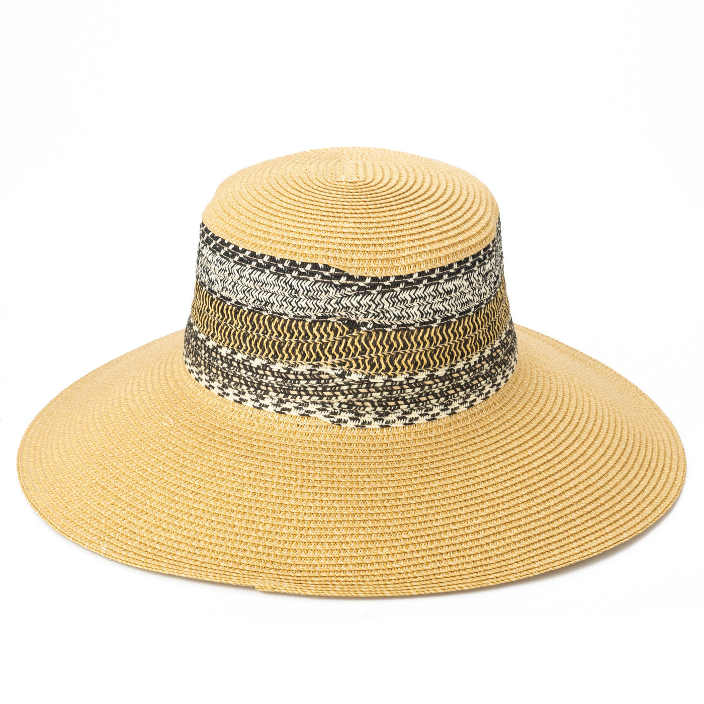 SUN BRIM - Women's Multi Stripe Crown Sun Hat (UBL6832)