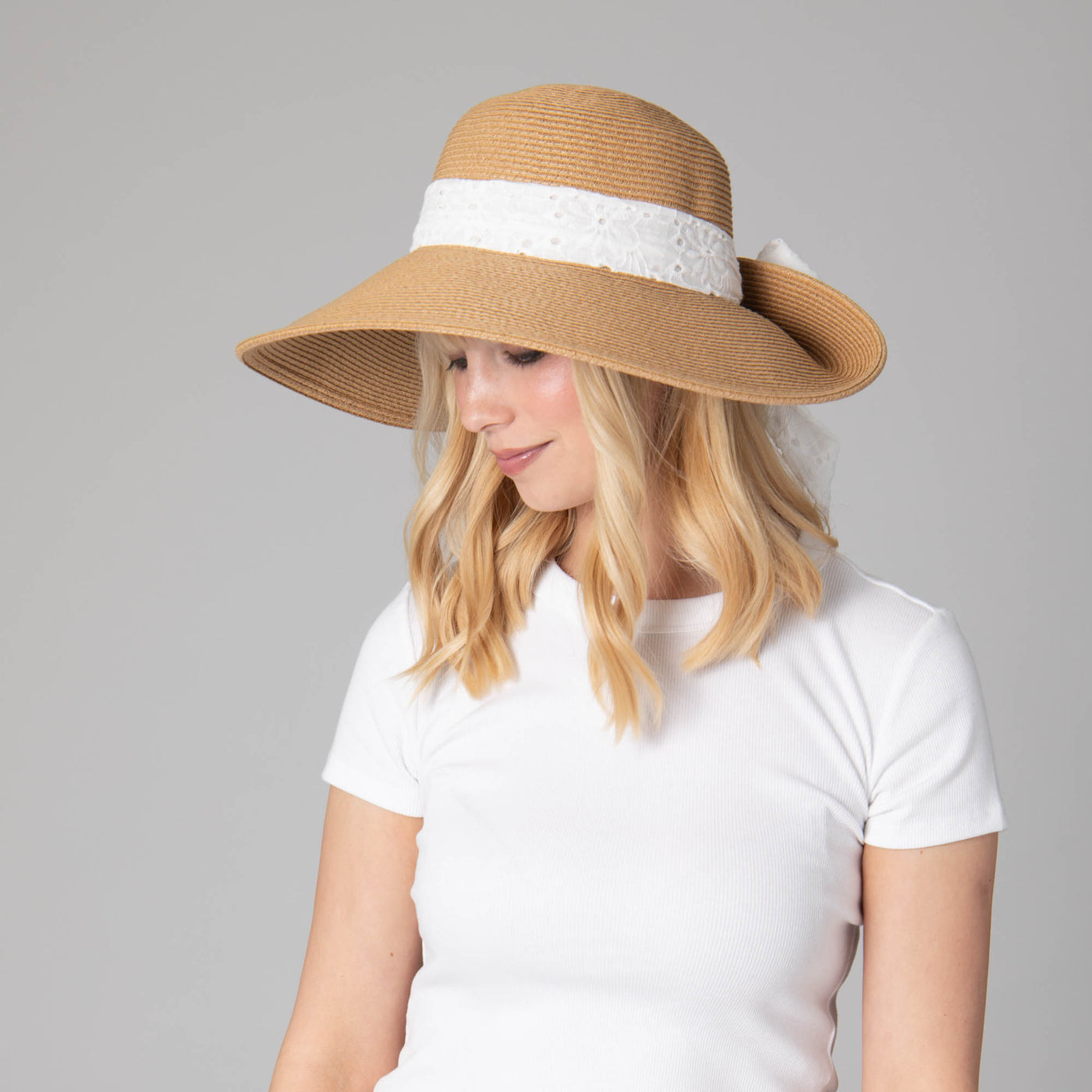 Women's Ultrabraid Fold Back Bow Sun Hat-SUN BRIM-San Diego Hat Company