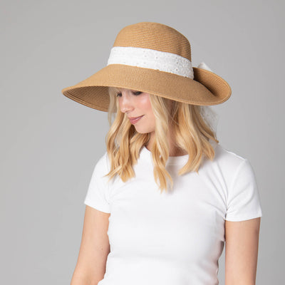 Women's Ultrabraid Fold Back Bow Sun Hat-SUN BRIM-San Diego Hat Company