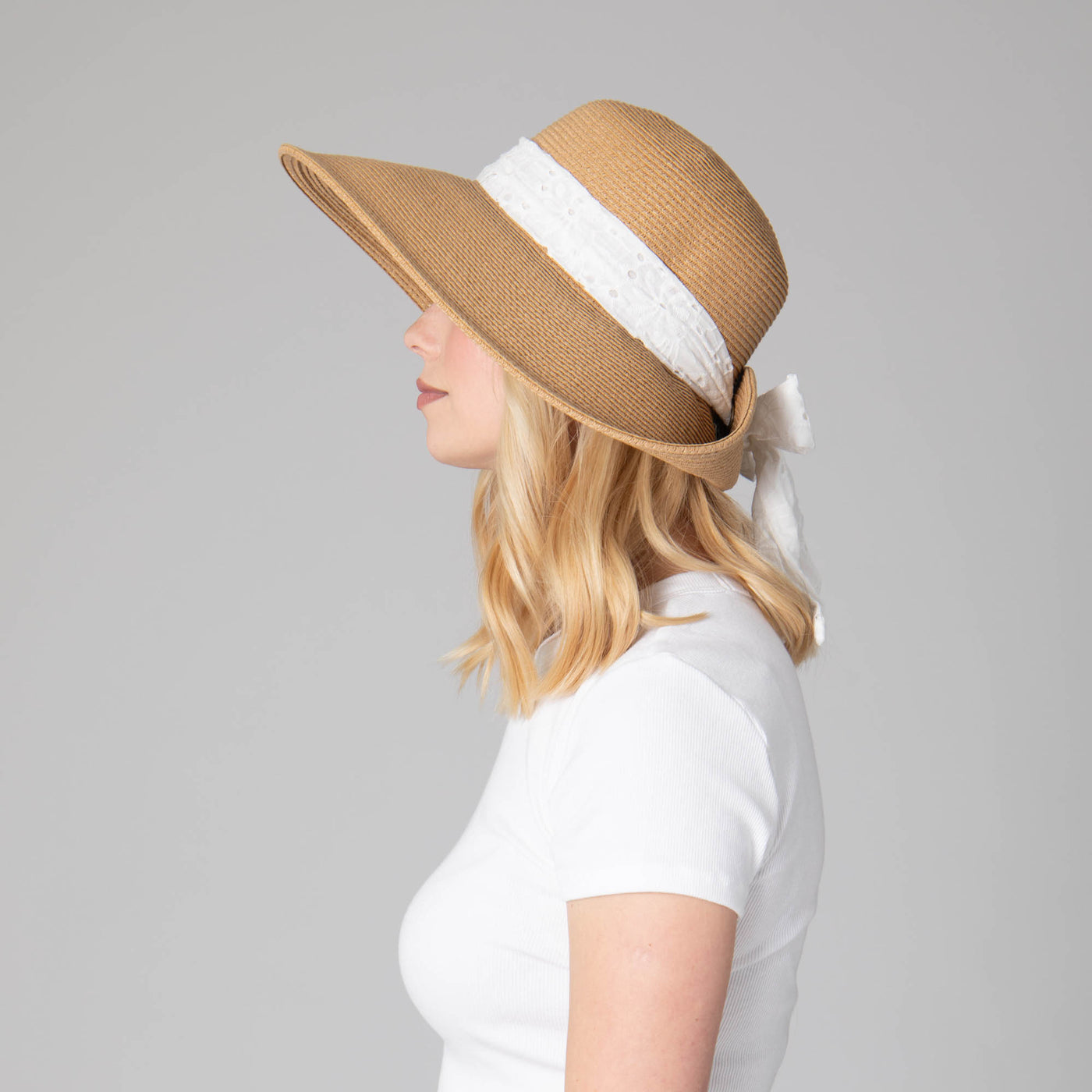 Women's Ultrabraid Fold Back Bow Sun Hat-SUN BRIM-San Diego Hat Company