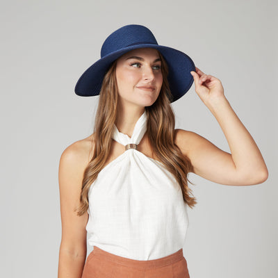 SUN BRIM - Women's Ultrabraid Round Crown Face Saver Sun Hat With Grosgrain Ribbon And Velcro Back Closure