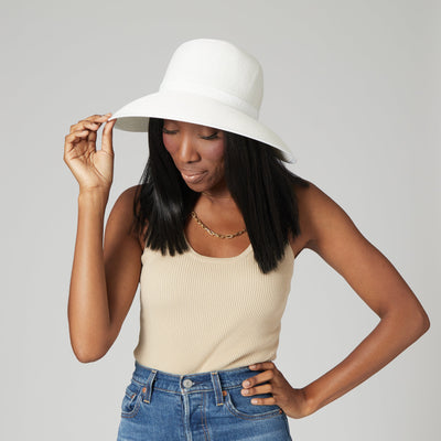 SUN BRIM - Women's Ultrabraid Round Crown Face Saver Sun Hat With Grosgrain Ribbon And Velcro Back Closure