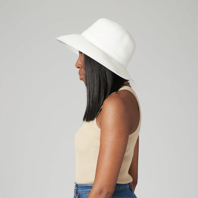 SUN BRIM - Women's Ultrabraid Round Crown Face Saver Sun Hat With Grosgrain Ribbon And Velcro Back Closure