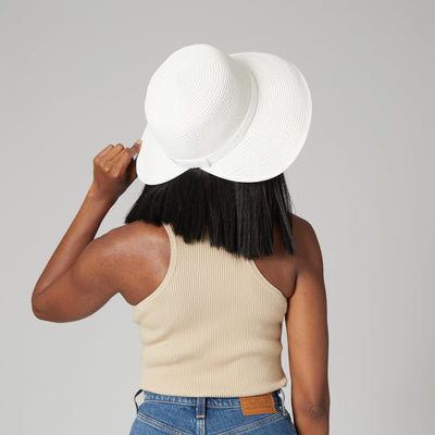 SUN BRIM - Women's Ultrabraid Round Crown Face Saver Sun Hat With Grosgrain Ribbon And Velcro Back Closure