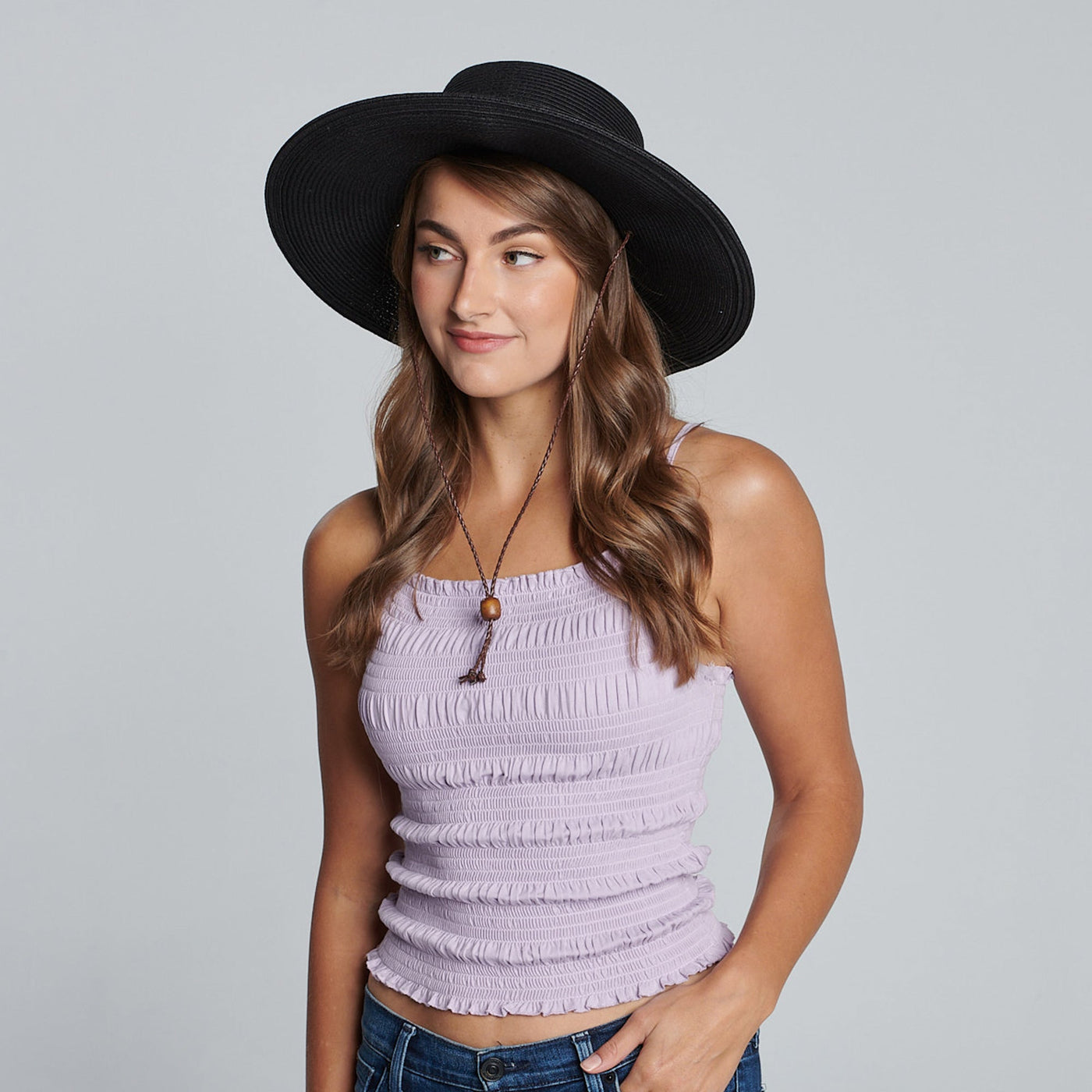 SUN BRIM - Womens Ultrabraid Sun Brim Hat With Chin Cord