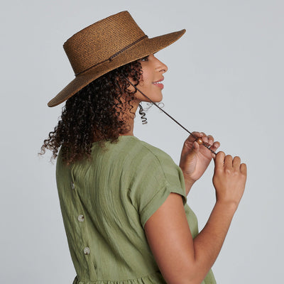 SUN BRIM - Womens Ultrabraid Sun Brim Hat With Chin Cord