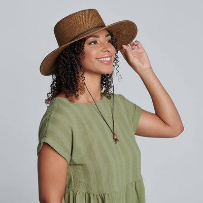 SUN BRIM - Womens Ultrabraid Sun Brim Hat With Chin Cord