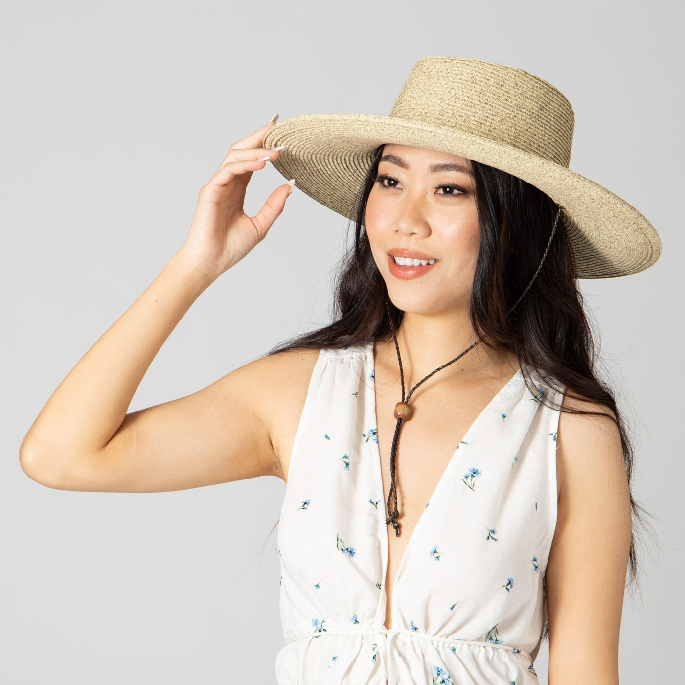 SUN BRIM - Womens Ultrabraid Sun Brim Hat With Chin Cord