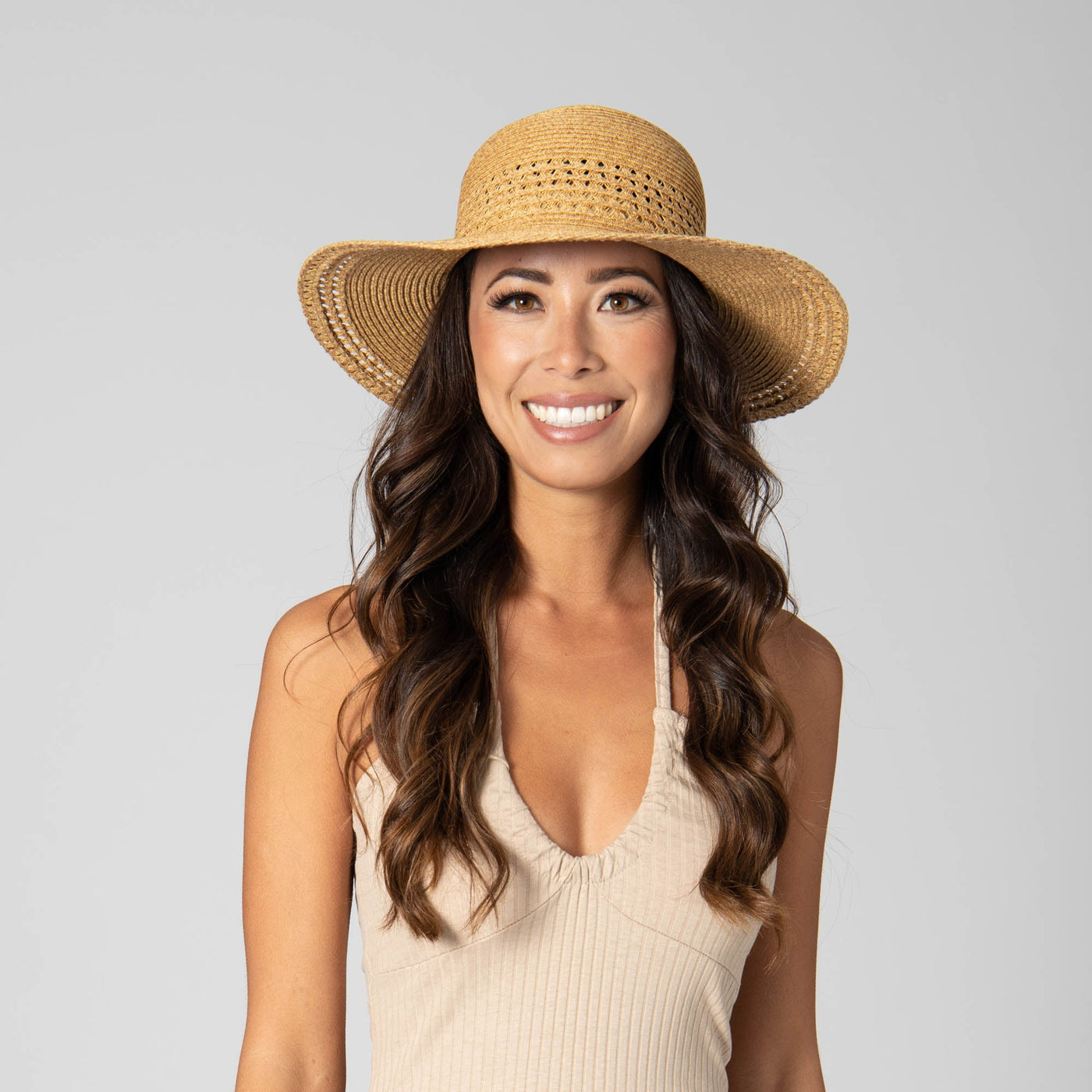 Everyday Sun Hat - Women's Sun Hat with Open Weave Stripes