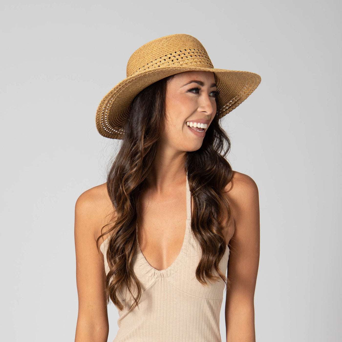 Everyday Sun Hat - Women's Sun Hat with Open Weave Stripes