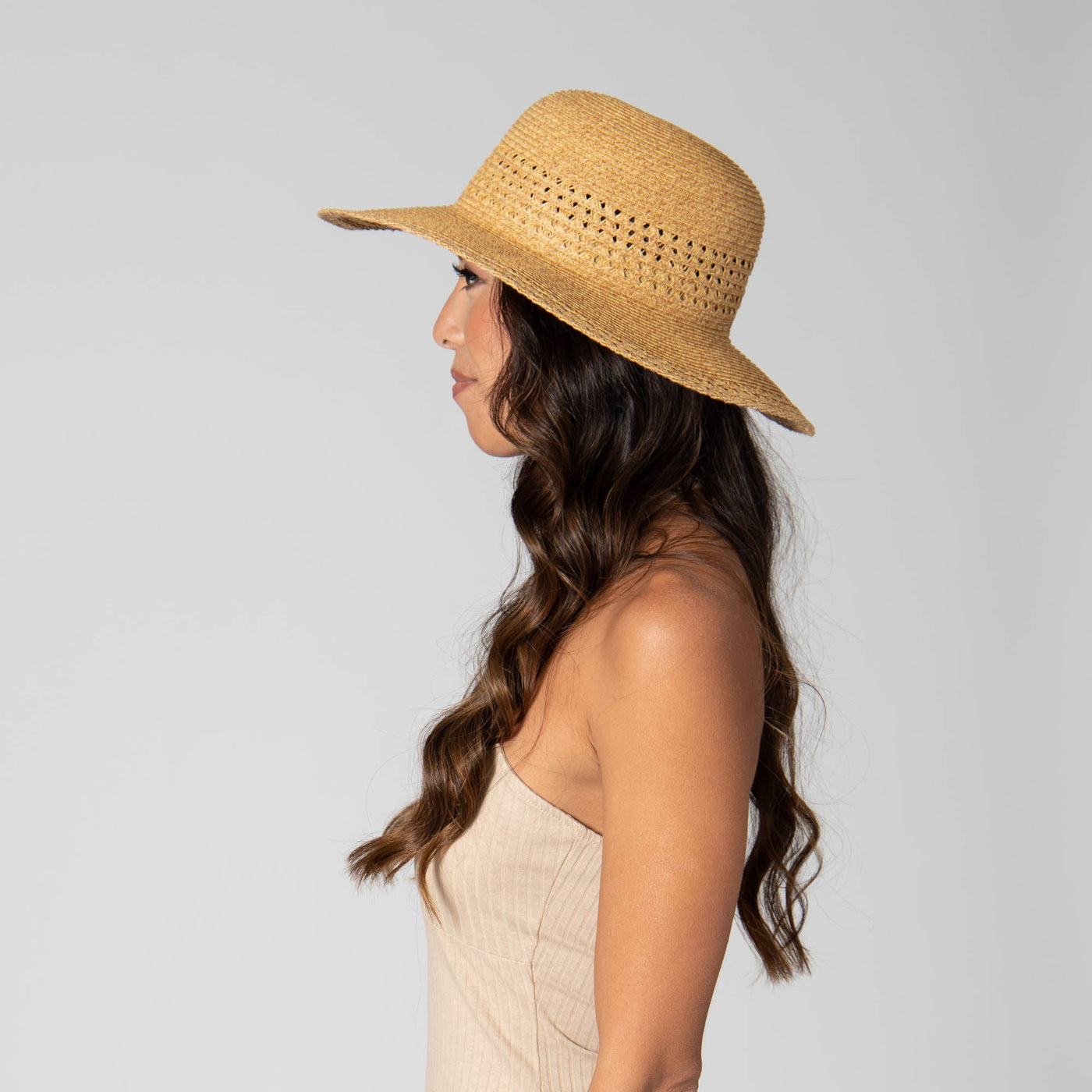 Everyday Sun Hat - Women's Sun Hat with Open Weave Stripes