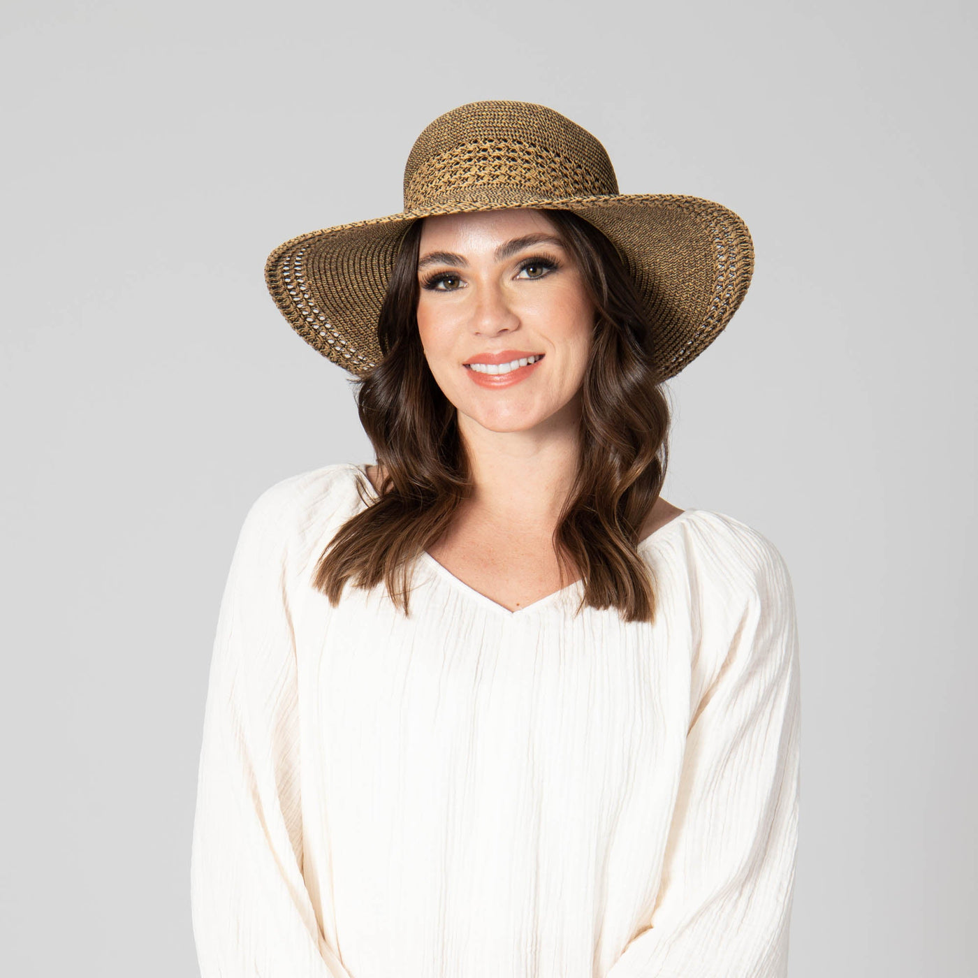 Everyday Sun Hat - Women's Sun Hat with Open Weave Stripes