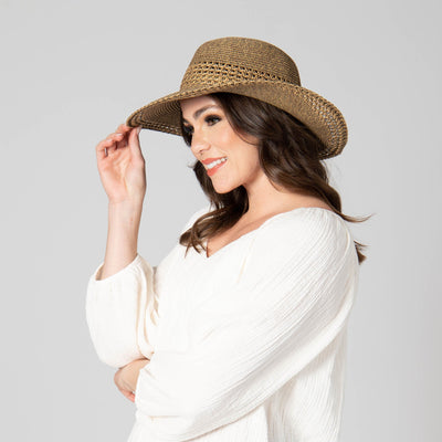 Everyday Sun Hat - Women's Sun Hat with Open Weave Stripes