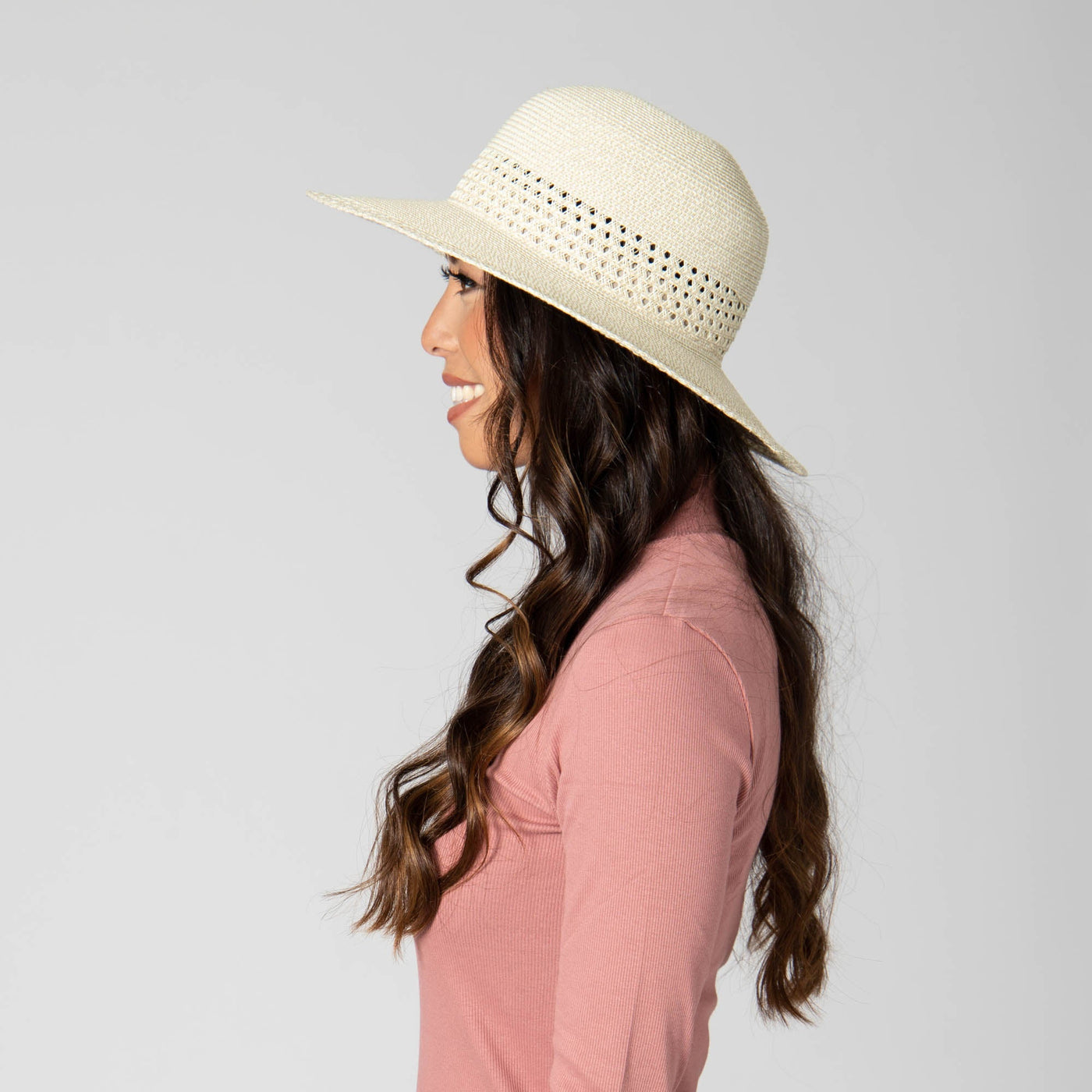 Everyday Sun Hat - Women's Sun Hat with Open Weave Stripes