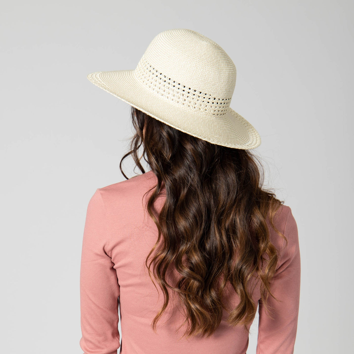 SUN BRIM - Everyday Sun Hat - Women's Sun Hat W/ Open Weave Stripes