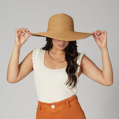 SUN BRIM - Women's Water Repellent Floppy Hat With Tie