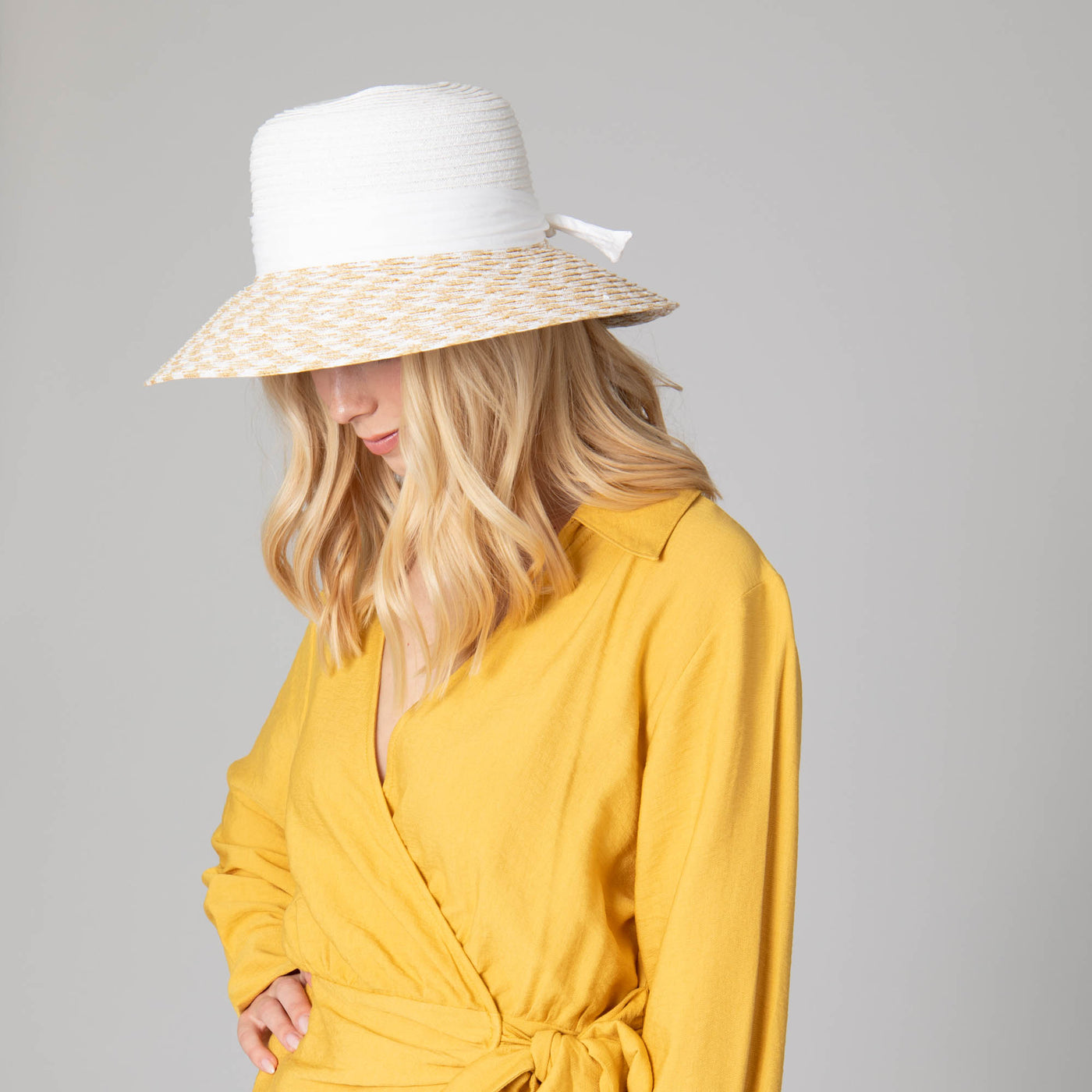 Women's Contrast Round Crown Sun Hat-SUN BRIM-San Diego Hat Company