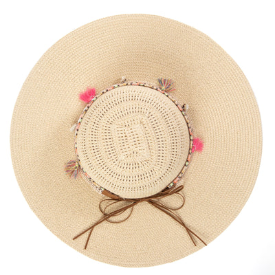 SUN BRIM - Maria - Open Weave Pattern Sun Hat
