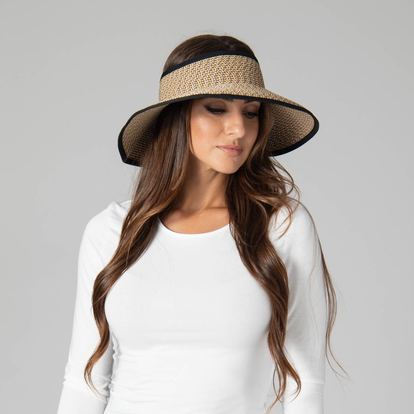 Women's Ultrabraided Large Brim Rollup Visor  San Diego Hat Co. – San  Diego Hat Company