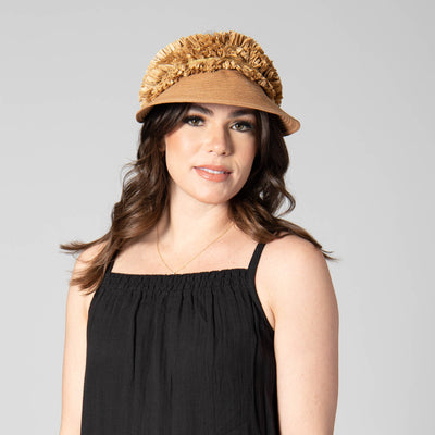 VISOR - Happy Day - Ultrabraid Visor With Straw Fringe Band