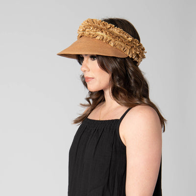 VISOR - Happy Day - Ultrabraid Visor With Straw Fringe Band