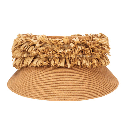 VISOR - Happy Day - Ultrabraid Visor With Straw Fringe Band