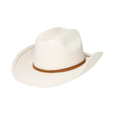 COWBOY - Women's Felt Cowboy Hat W/Twisted Faux Leather Band
