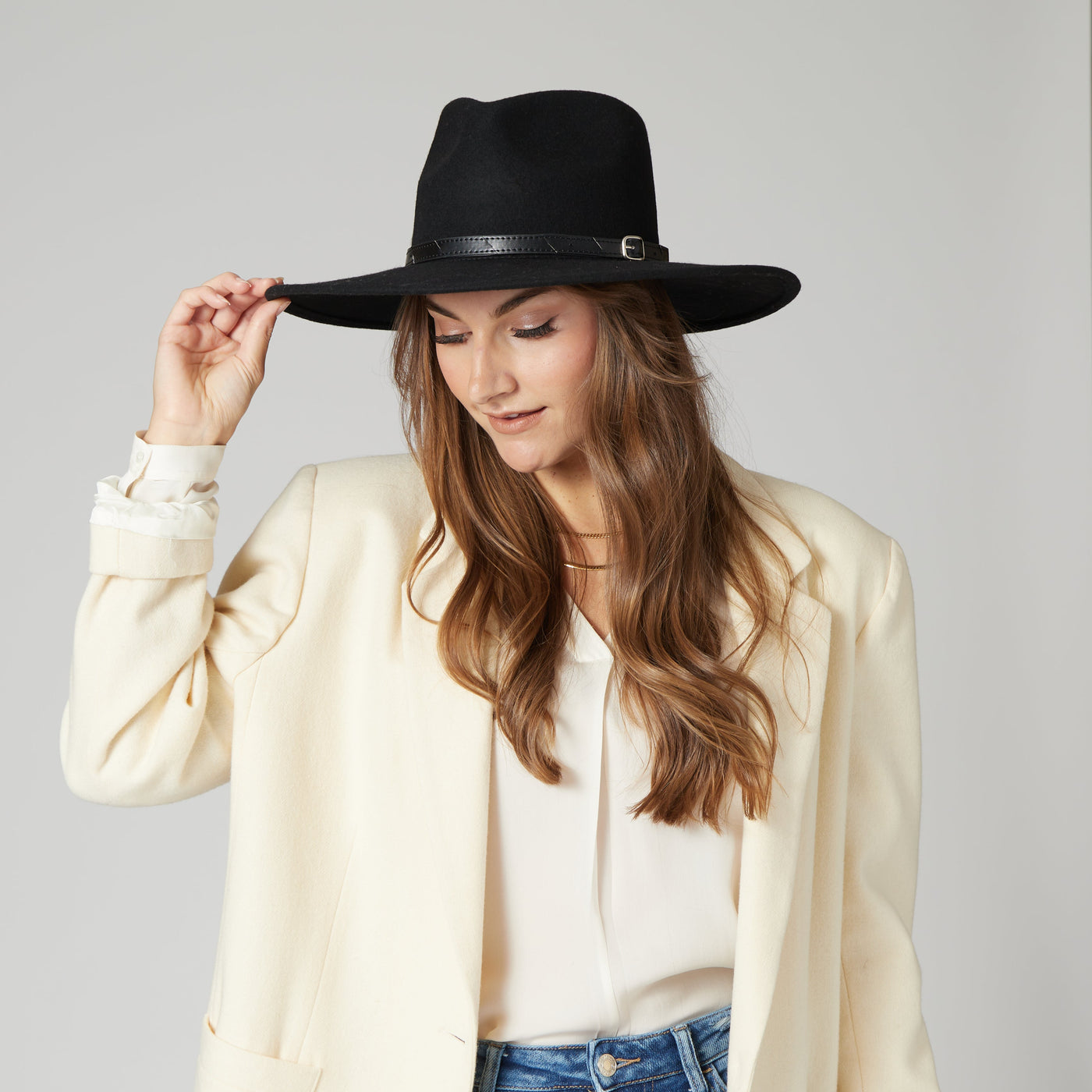 Flameworthy - Women's Felt Fedora W/ Belted Sliced Band – San Diego Hat ...