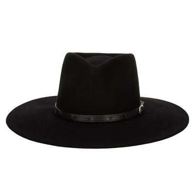 FEDORA - Flameworthy - Women's Felt Fedora W/ Belted Sliced Band