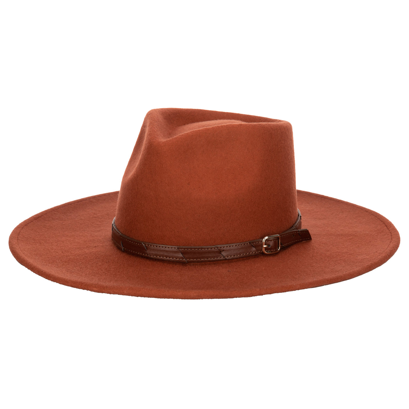 FEDORA - Flameworthy - Women's Felt Fedora W/ Belted Sliced Band