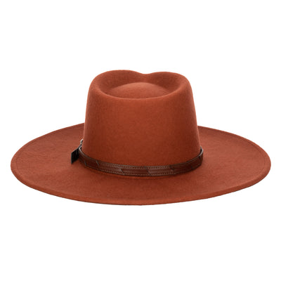 FEDORA - Flameworthy - Women's Felt Fedora W/ Belted Sliced Band