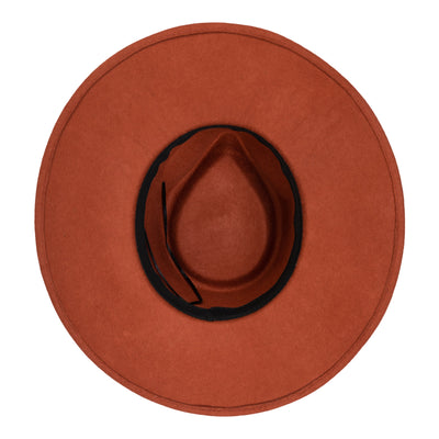 FEDORA - Flameworthy - Women's Felt Fedora W/ Belted Sliced Band