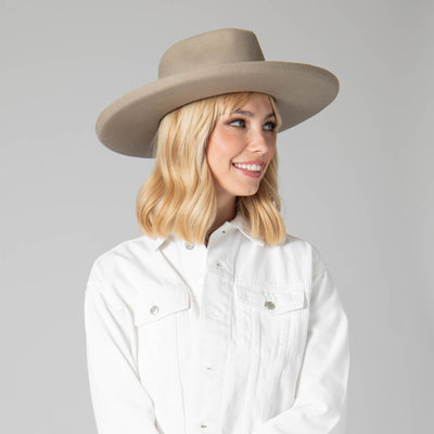 FEDORA - Nothing But Neutral Wool Felt Stiff Rolled Brim Fedora