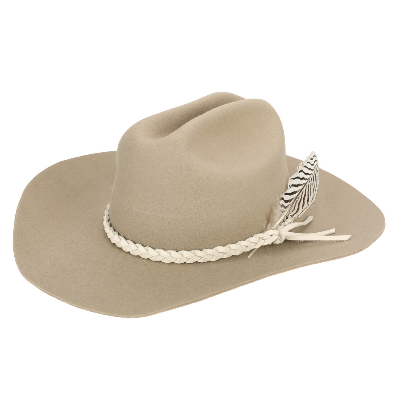 COWBOY - Oatmilk Wool Felt Cattleman's Crease Cowboy