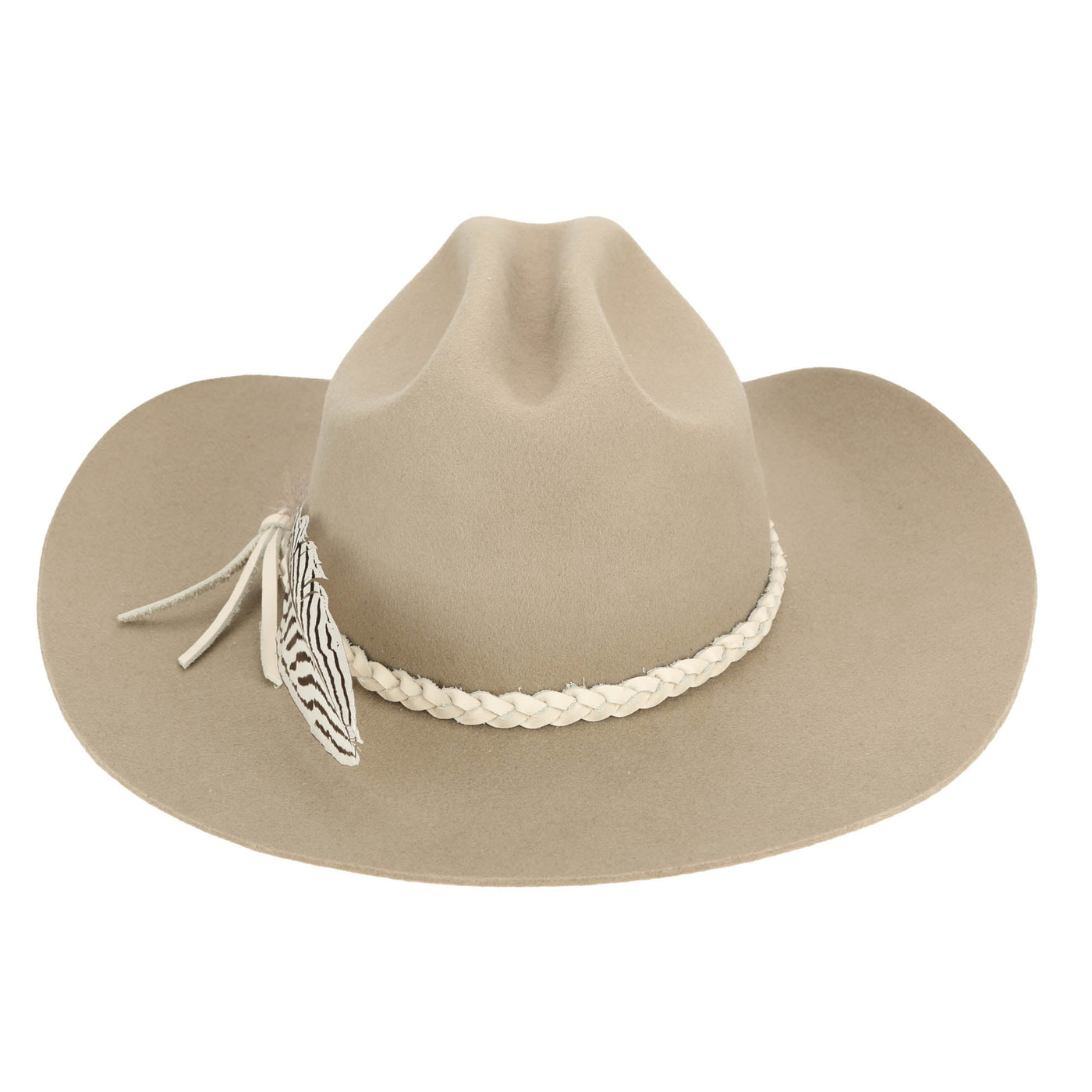 COWBOY - Oatmilk Wool Felt Cattleman's Crease Cowboy