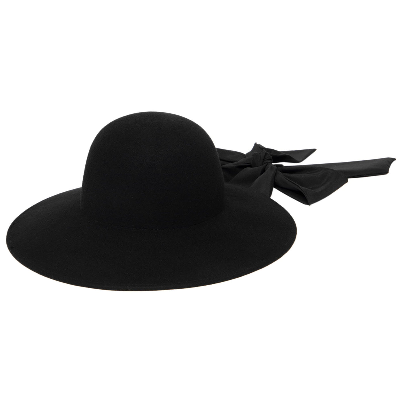 Stella - Wool Felt Floppy Hat with Eleongated Chin Ties (WFH8255)-FLOPPY-San Diego Hat Company