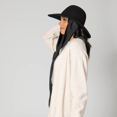 Stella - Wool Felt Floppy Hat with Eleongated Chin Ties (WFH8255)-FLOPPY-San Diego Hat Company