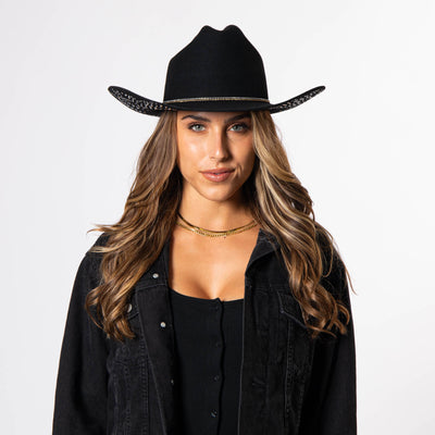 Wilson - Wool Felt Cowboy with Rhinestone Studded Band-COWBOY-San Diego Hat Company