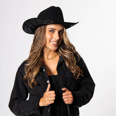 Wilson - Wool Felt Cowboy with Rhinestone Studded Band-COWBOY-San Diego Hat Company