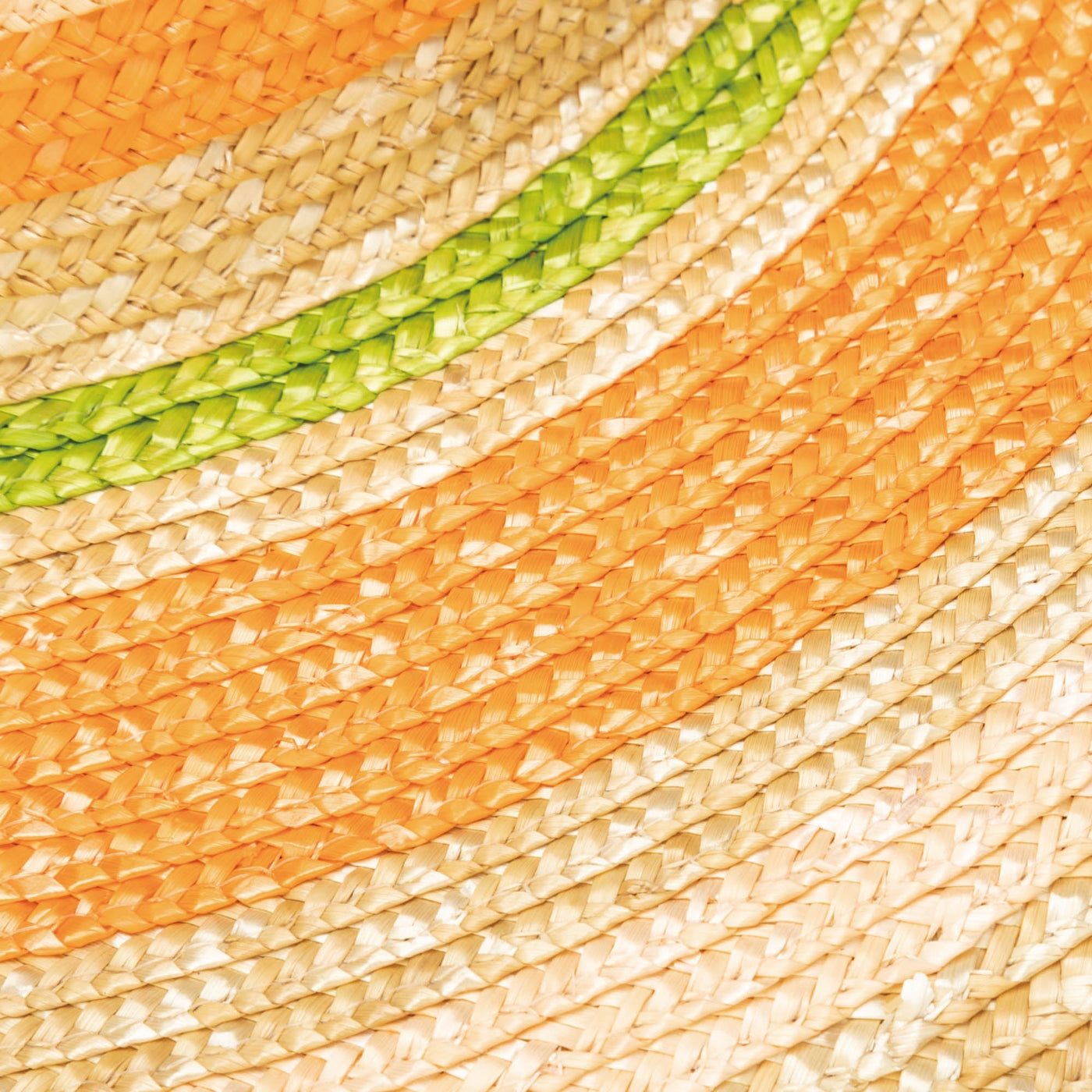 SUN BRIM - On Multi Holiday - Wheat Straw Stripe Wide Brim Sun Hat