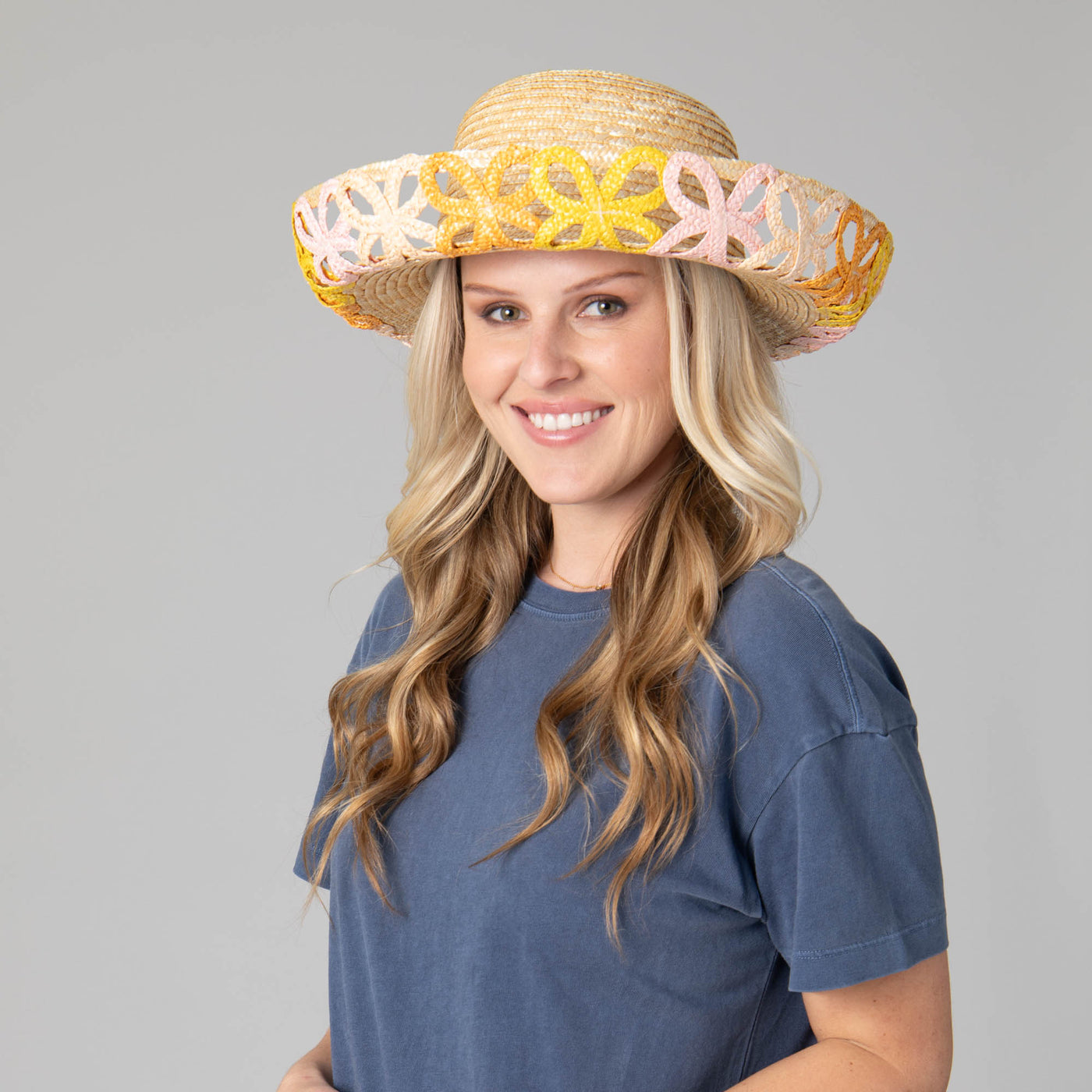 Positano - Women's Turned Up Kettle Brim with Open Weave-KETTLE BRIM-San Diego Hat Company